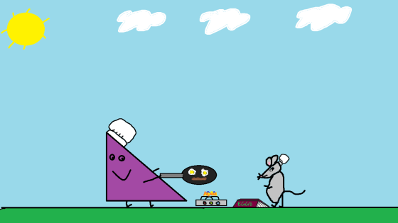 Mr. Triangle learns to cook